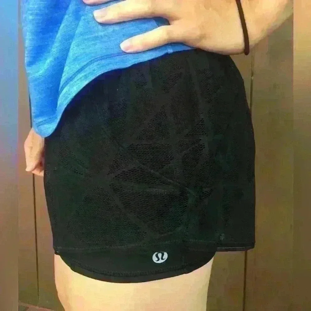 Lululemon City Sky Run By Short-Black-size 10